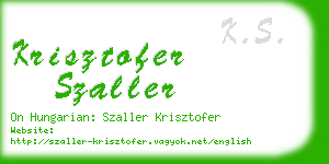 krisztofer szaller business card